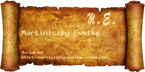 Martiniczky Evetke névjegykártya